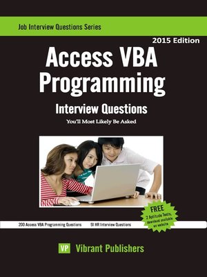 cover image of Access VBA Programming Interview Questions You'll Most Likely Be Asked